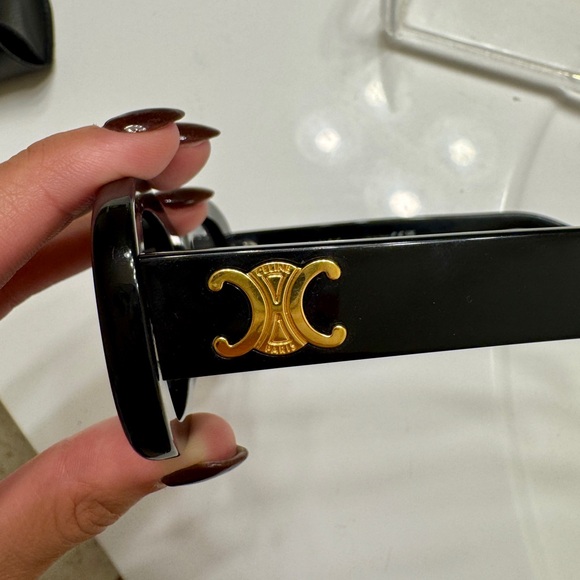 Celine TRIOMPHE 01 SUNGLASSES IN ACETATE Women’s Black Authentic - Picture 6 of 8